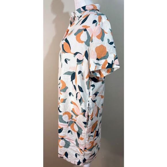 Rachel Zoe Floral Linen Button Front Mini Shirt Dress Size Small - Picture 5 of 8